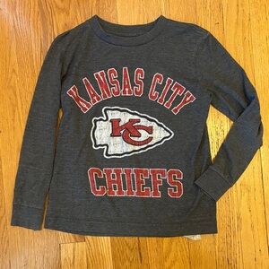 NFL Kansas City Chiefs Kids Long Sleeve Tee - Dark Gray and Red